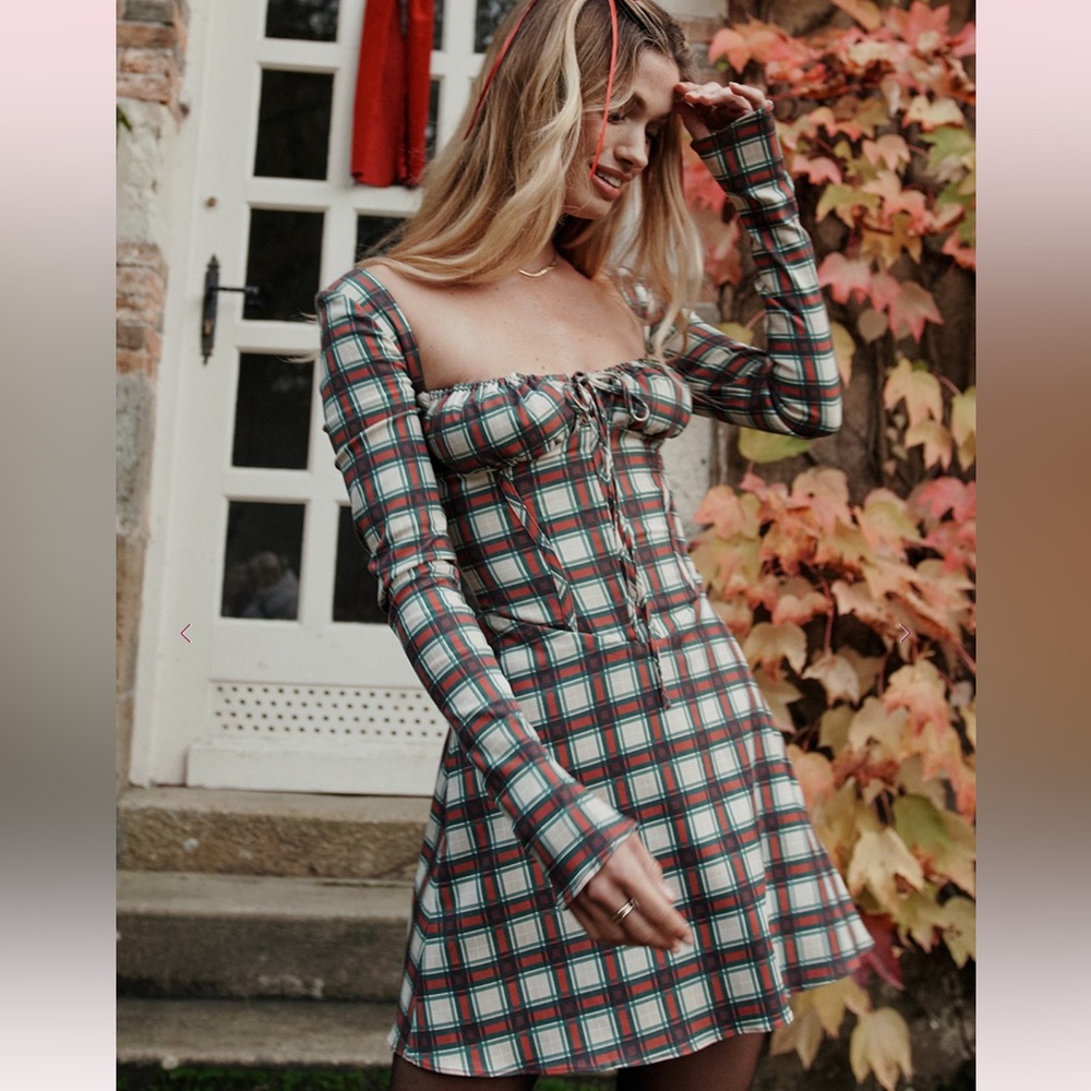 Plaid Long Sleeve Dress